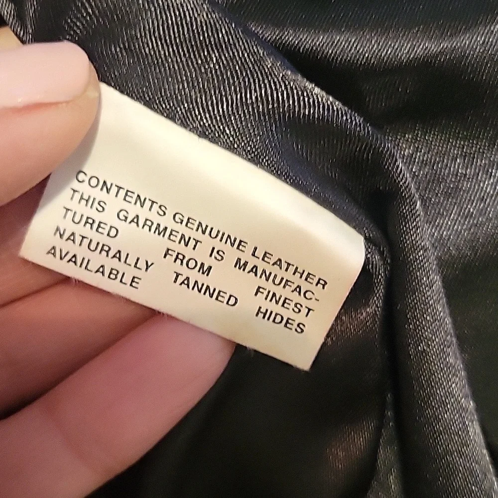 Vintage 90s Leather Jacket Size‎ 8 Black Grunge Baddie Button
